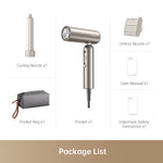 Încarcă imaginea în vizualizatorul Galerie, Dreame Pocket Hair Dryer package list with styling nozzles and accessories.
