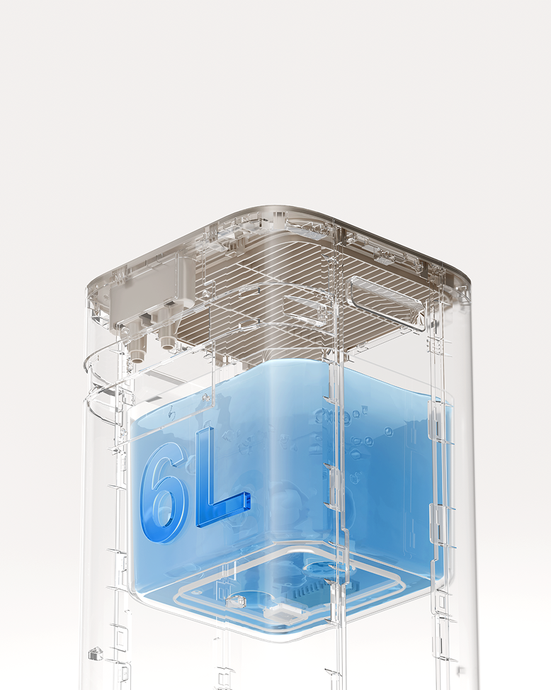 <div class="common-small--hide">Rezervor de mare capacitate de 6 l pentru performanță de lungă durată</div>

<div class="common-pc--hide black">
Filtru antibacterian lavabil 3D  </div>